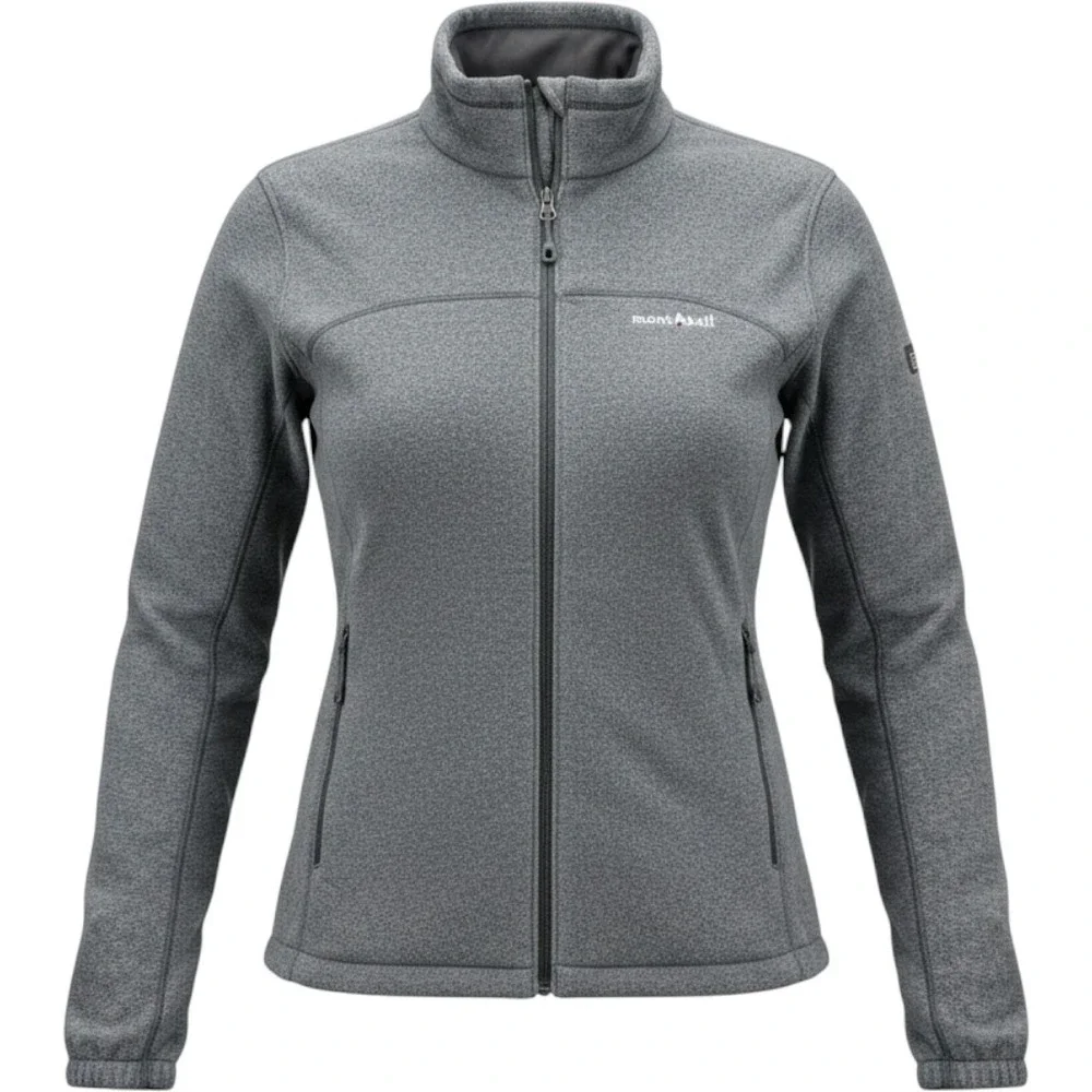 Montbell Melange Gray Full Zip Fleece Jacket Women Medium‎ Outdoor